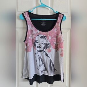 Marilyn Monroe Pink and Black Graphic Tank Top
